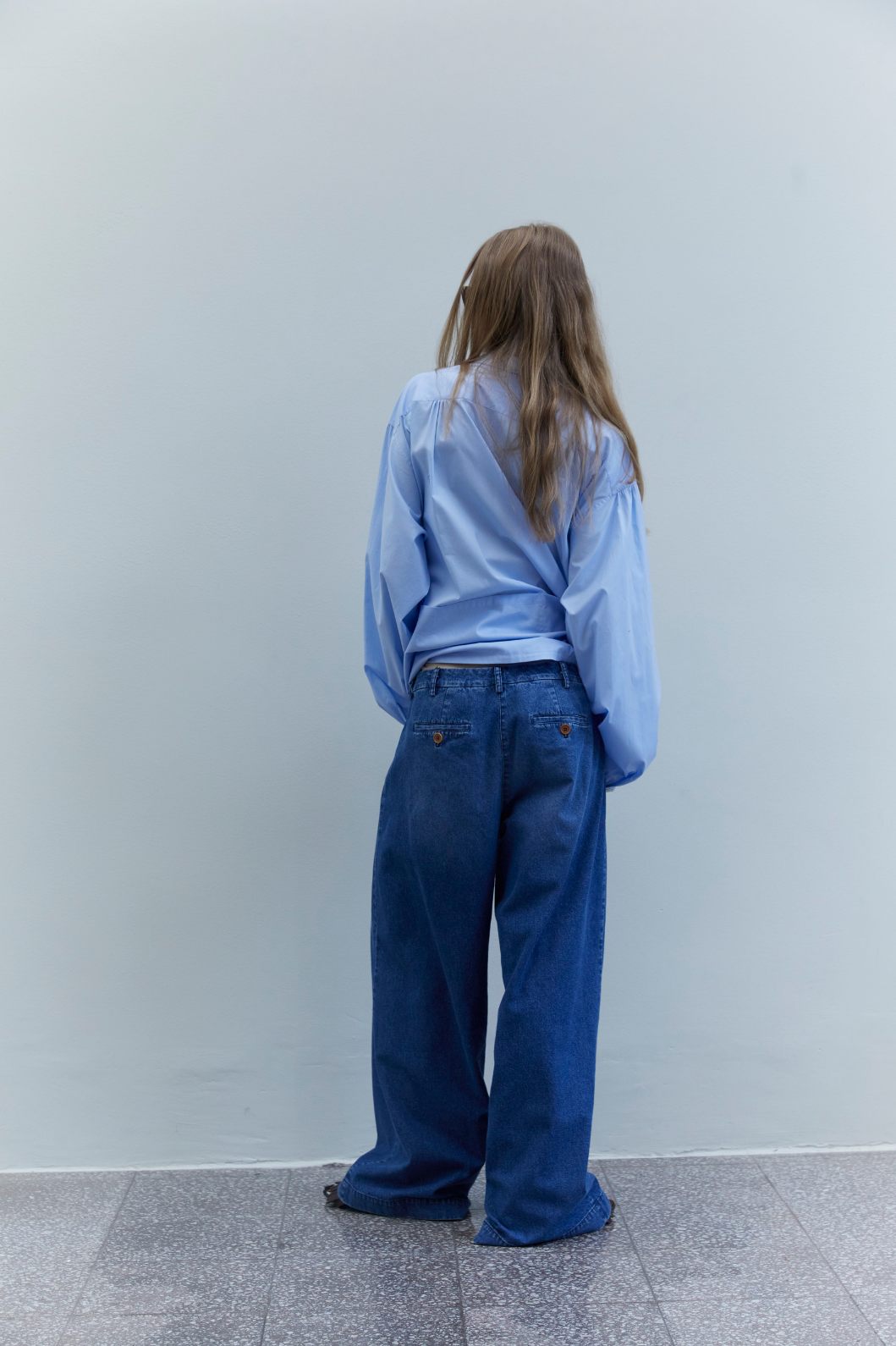 Katherine Washed Blue Pant - Maison Jejia