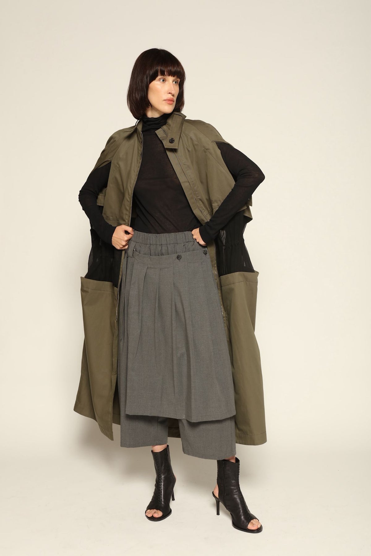 Decontructed Trench Cape with Contrasting Waist - Litkovska