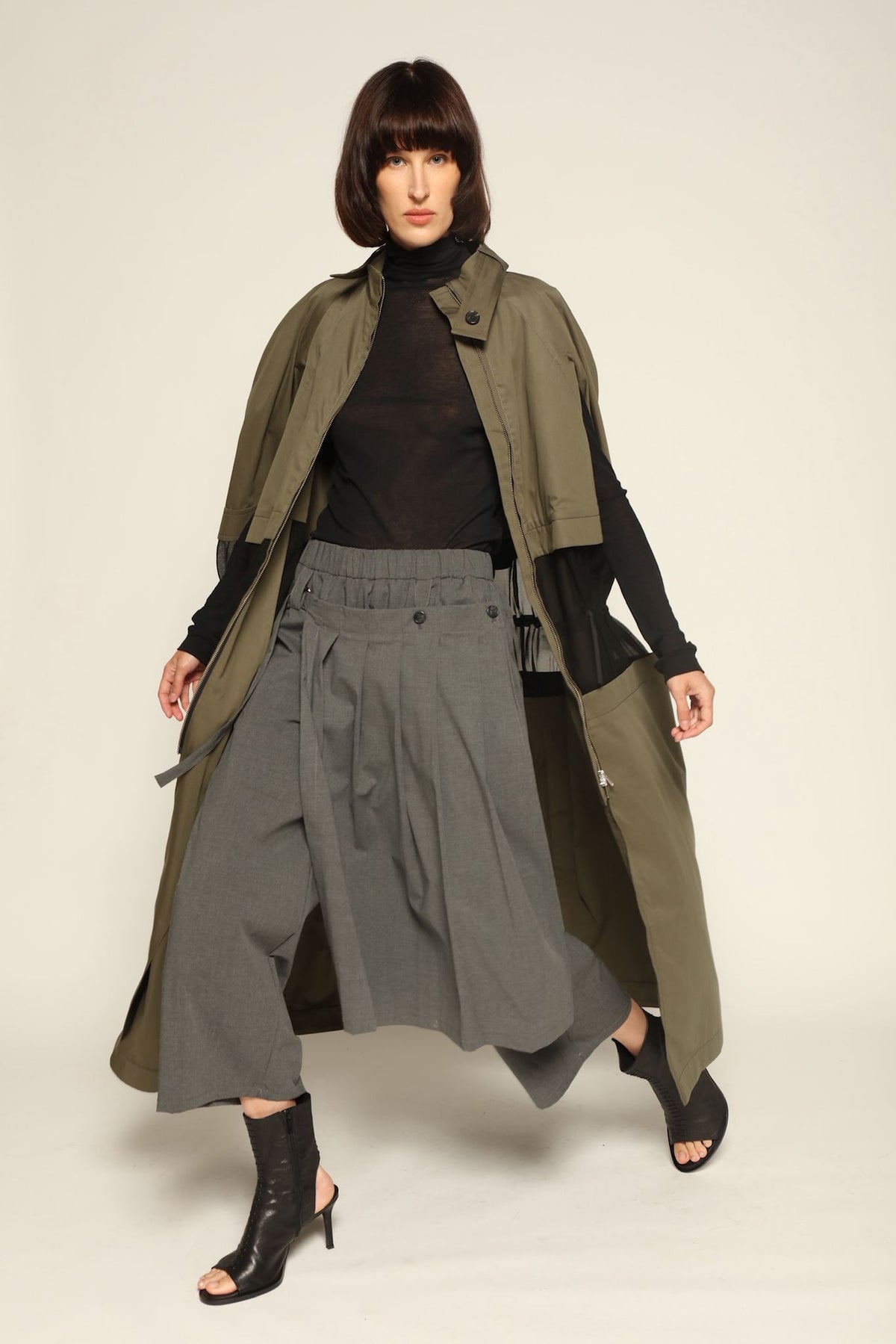 Decontructed Trench Cape with Contrasting Waist - Litkovska
