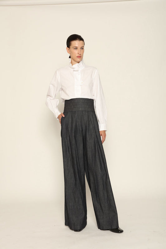 Sergey Ink Denim Cummerbund - House of Woven Stories