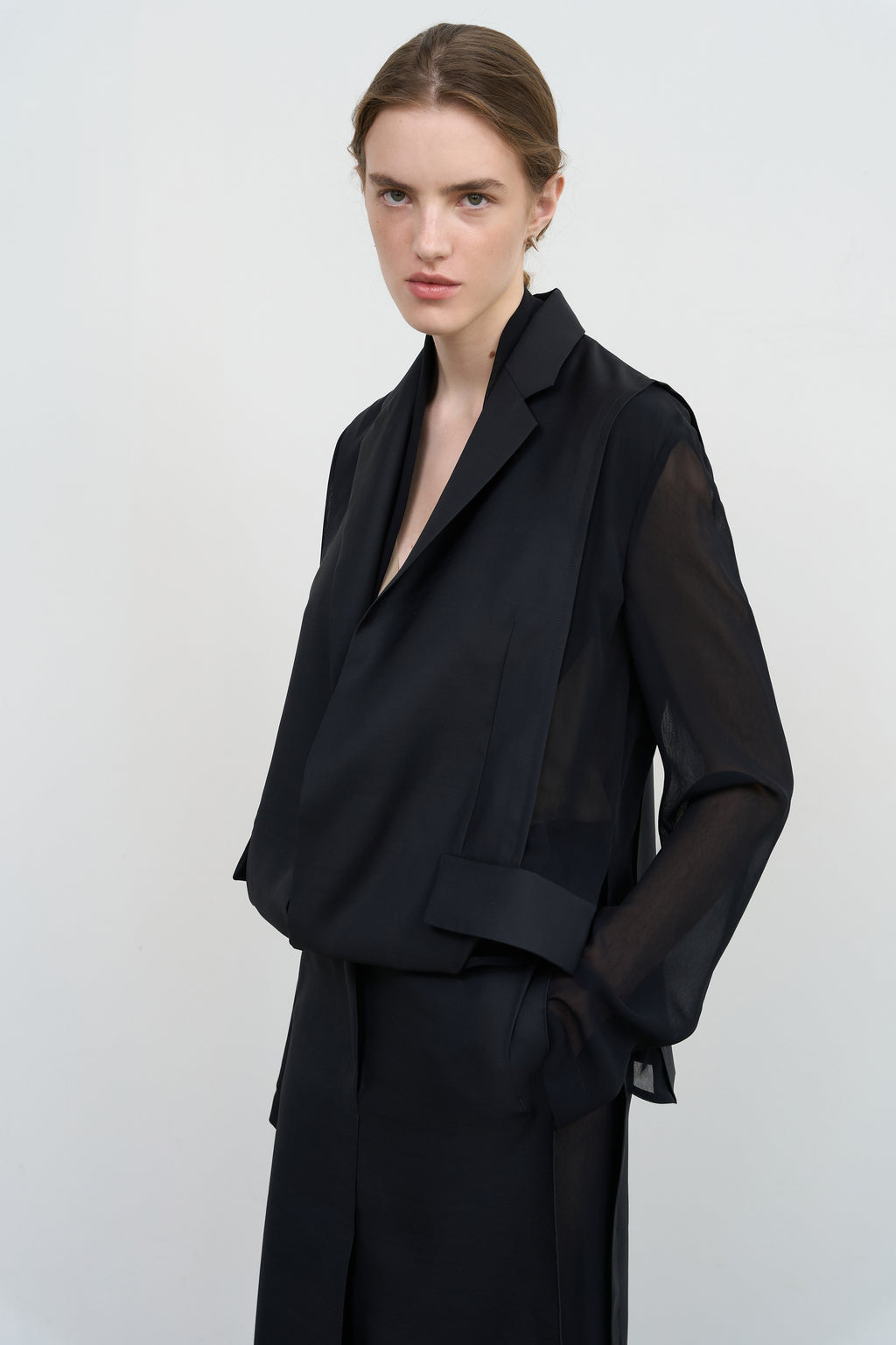 Layered Tucked-Hem Jacket - Litkovska