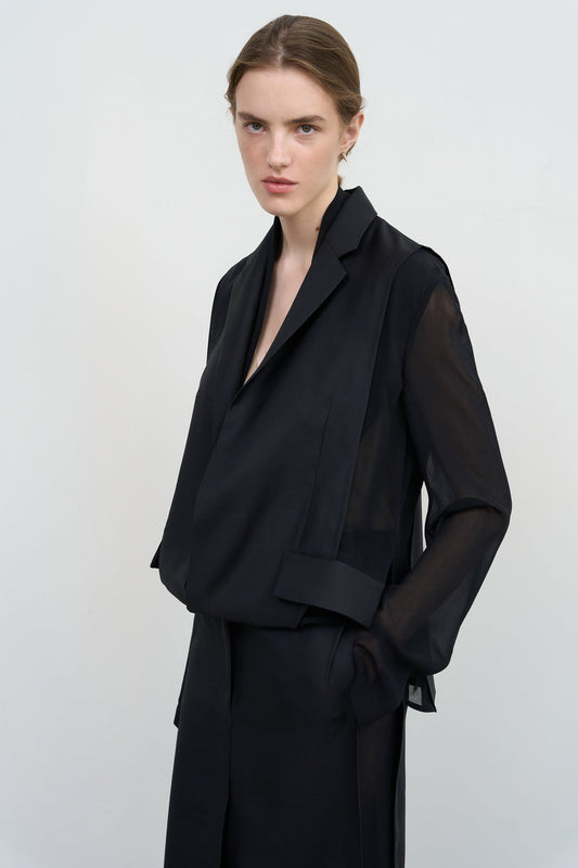 Layered Tucked-Hem Jacket - Litkovska