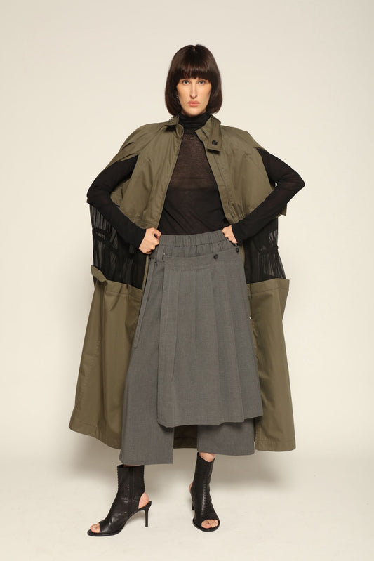 Decontructed Trench Cape with Contrasting Waist - Litkovska