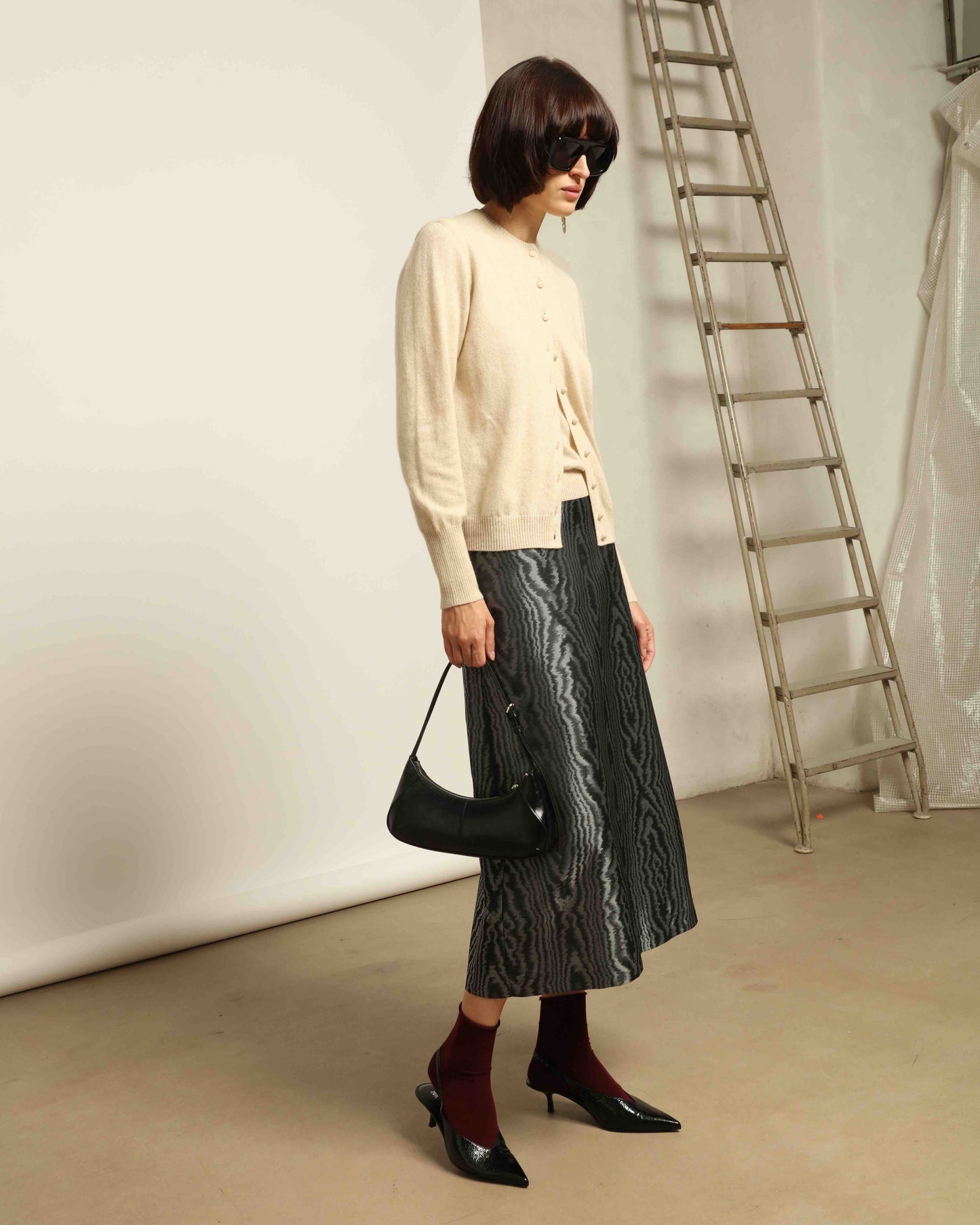 Moiré Soft Grey Skirt - Lunatica Milano