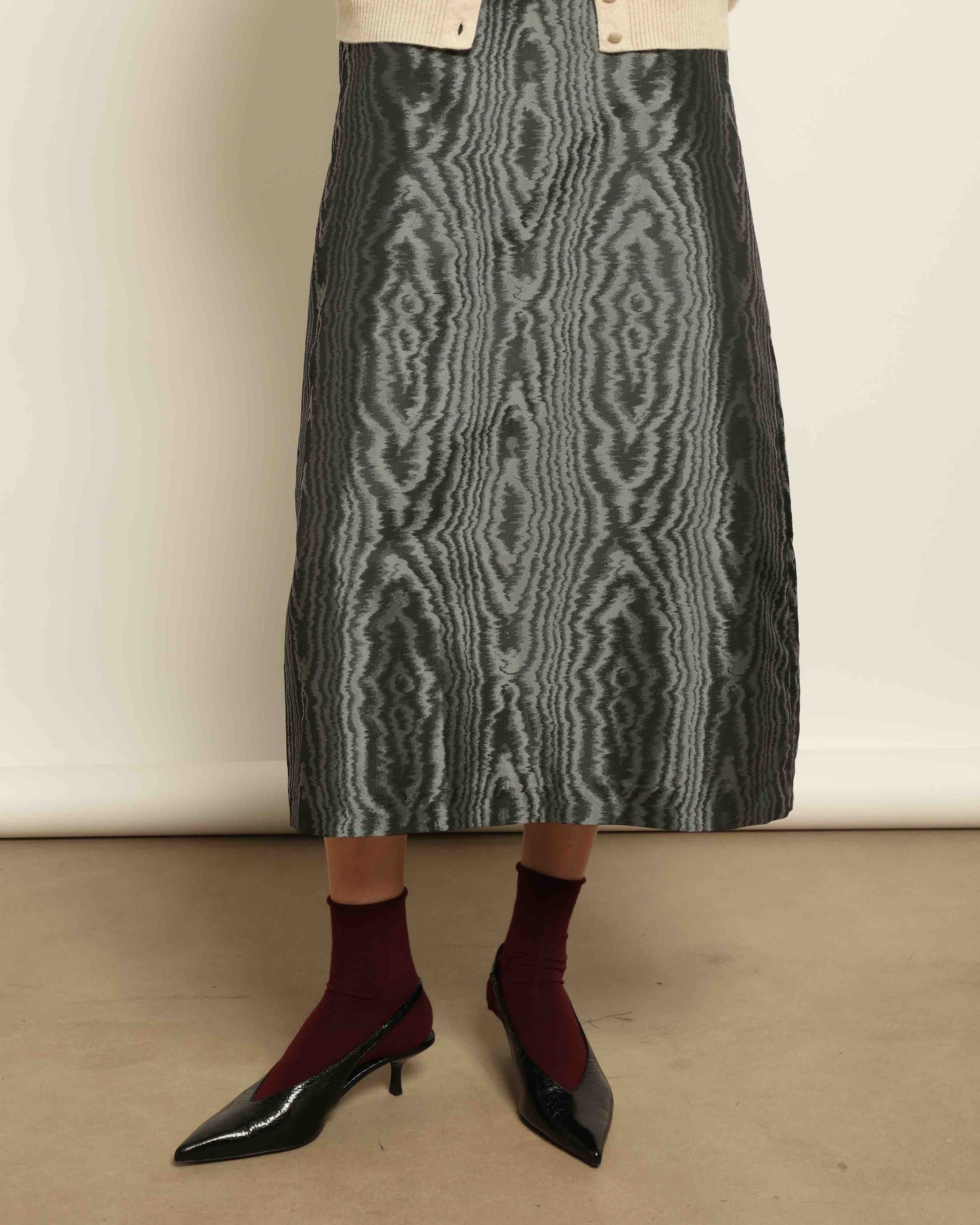 Moiré Soft Grey Skirt - Lunatica Milano