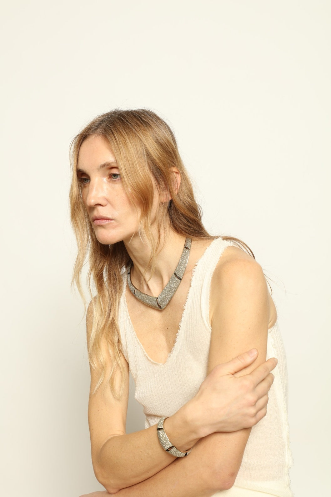 Angela Milk Yarn Top by Gudrun & Gudrun, part of House of Nomad Stories collection, sustainable milk fiber knit top with silk-like softness and relaxed Nordic silhouette