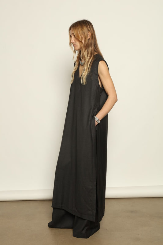 Athen Anthracite Tunic Dress - House of Woven Stories