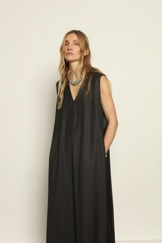 Athen Anthracite Tunic Dress - House of Woven Stories