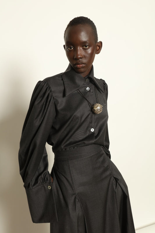 Karin Anthracite Blouse - House of Woven Stories