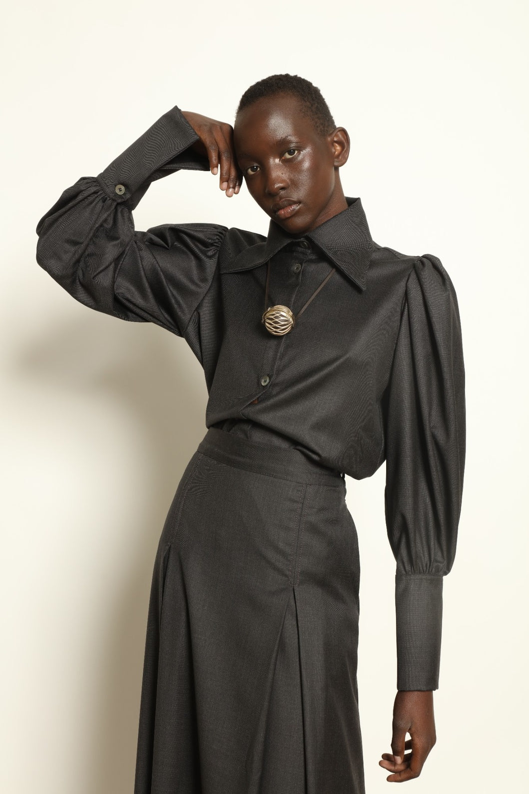 Karin Anthracite Blouse - House of Woven Stories