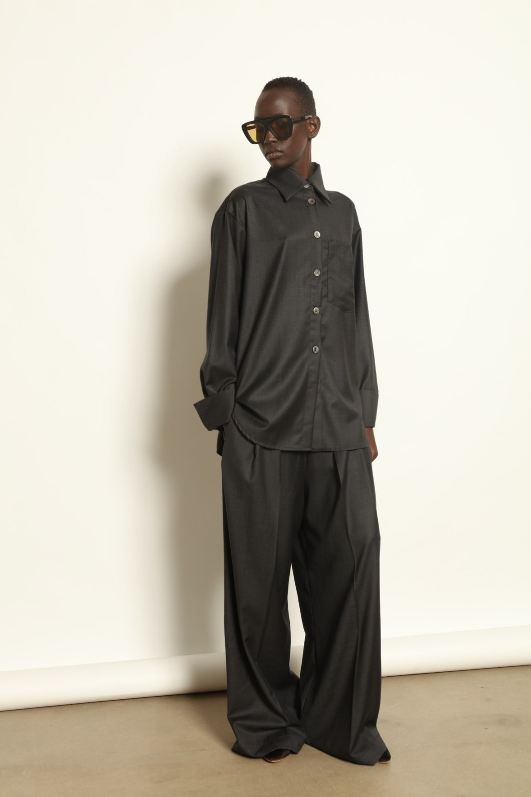 Anthracite Oscar Merino Wool Shirt - House of Woven Stories