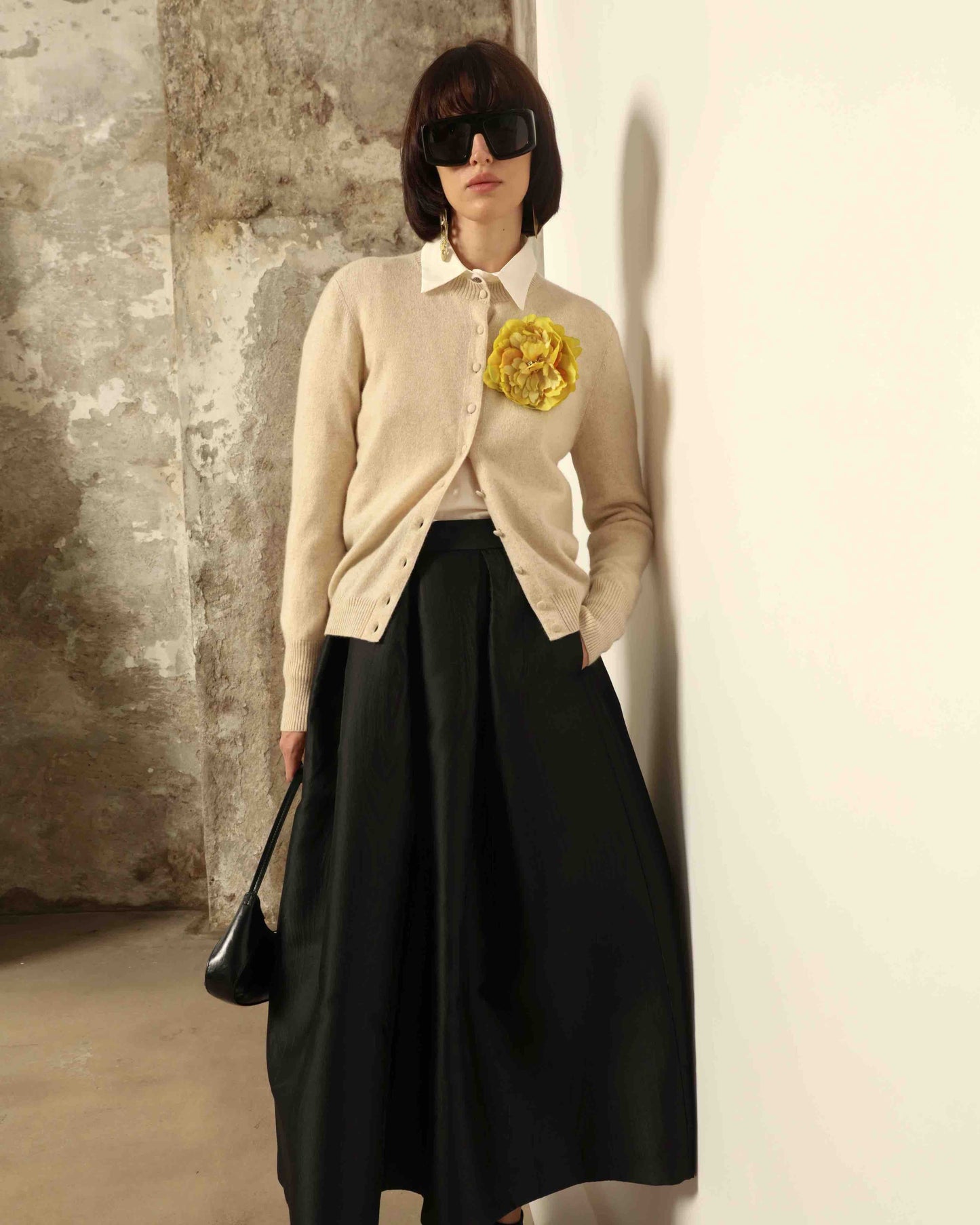 Moiré Heavy Black Skirt - Lunatica Milano