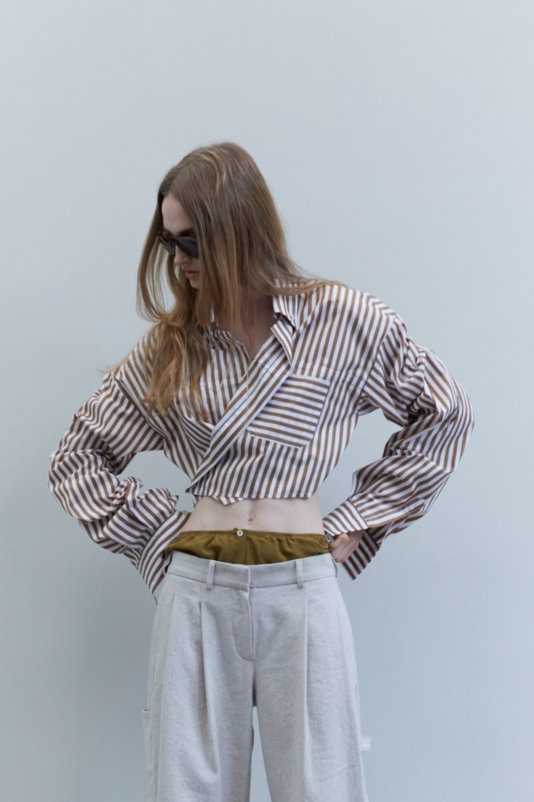 Gina Rust Stripes Shirt - Maison Jejia