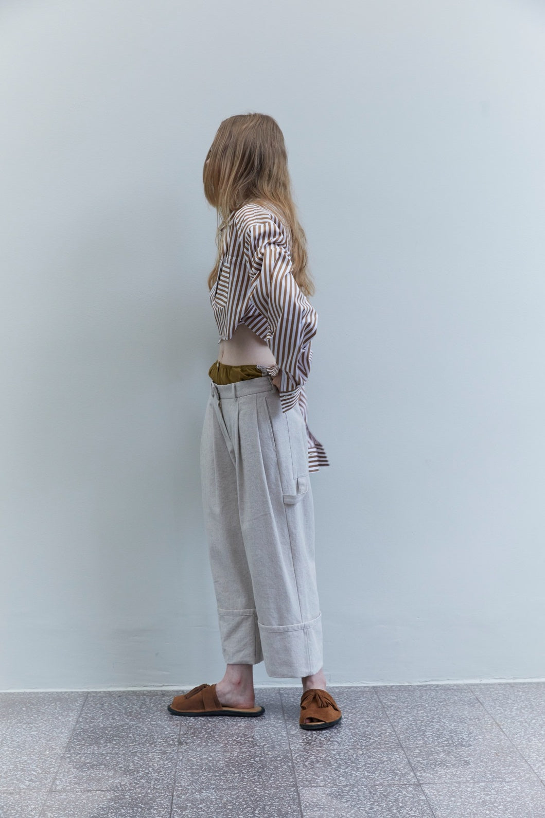 Gina Rust Stripes Shirt - Maison Jejia
