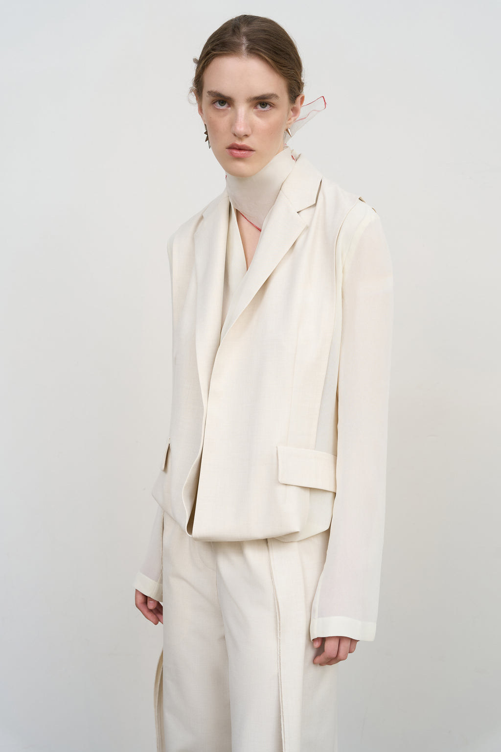 Layered Tucked-Hem Jacket - Litkovska