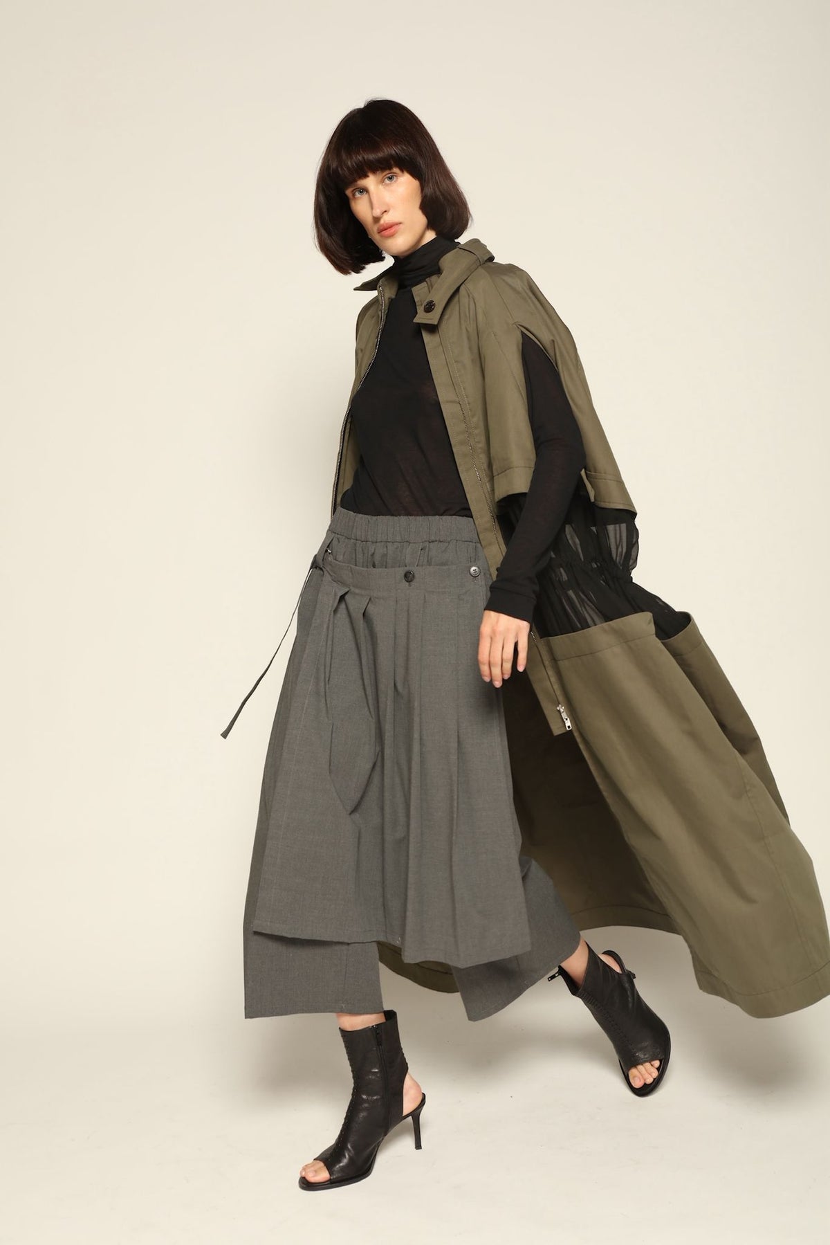 Decontructed Trench Cape with Contrasting Waist - Litkovska