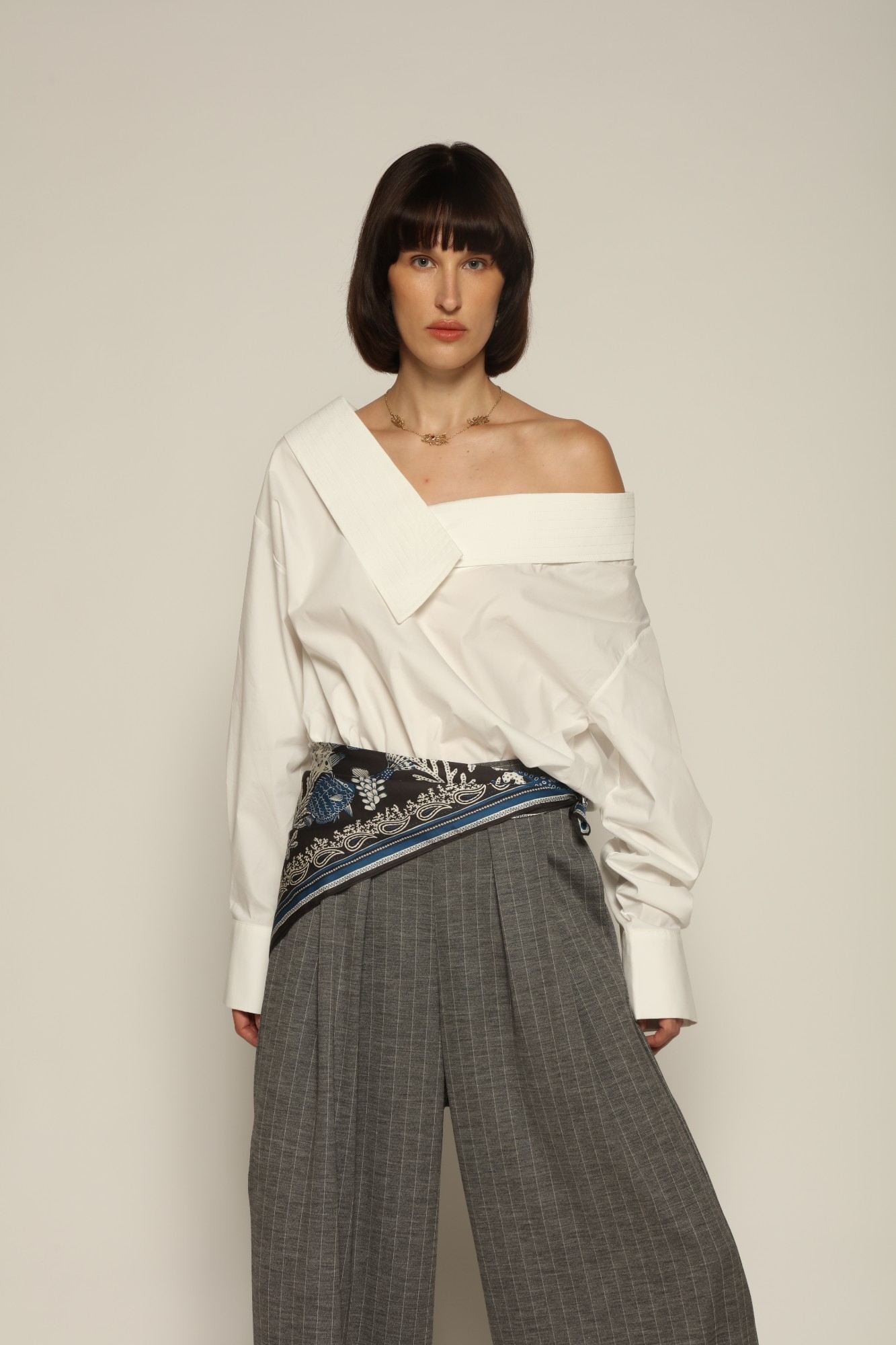 Off Shoulder Woven Bodysuit - Abadia