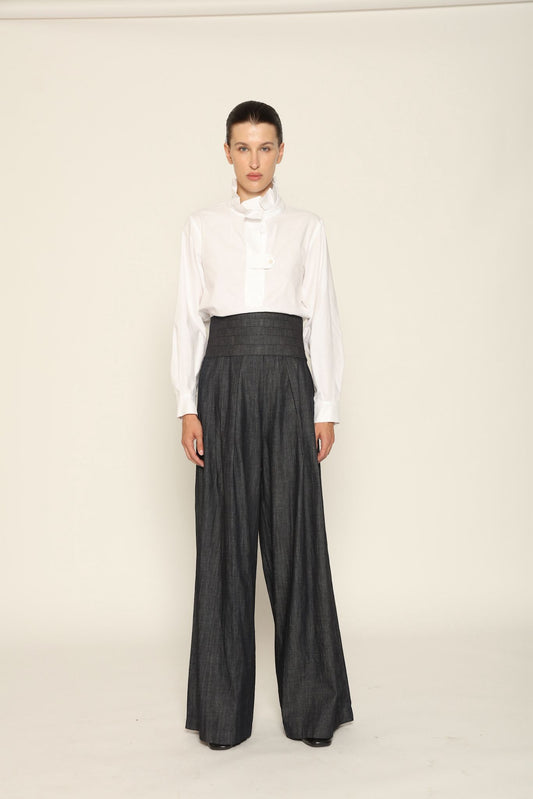 Sergey Ink Denim Cummerbund - House of Woven Stories