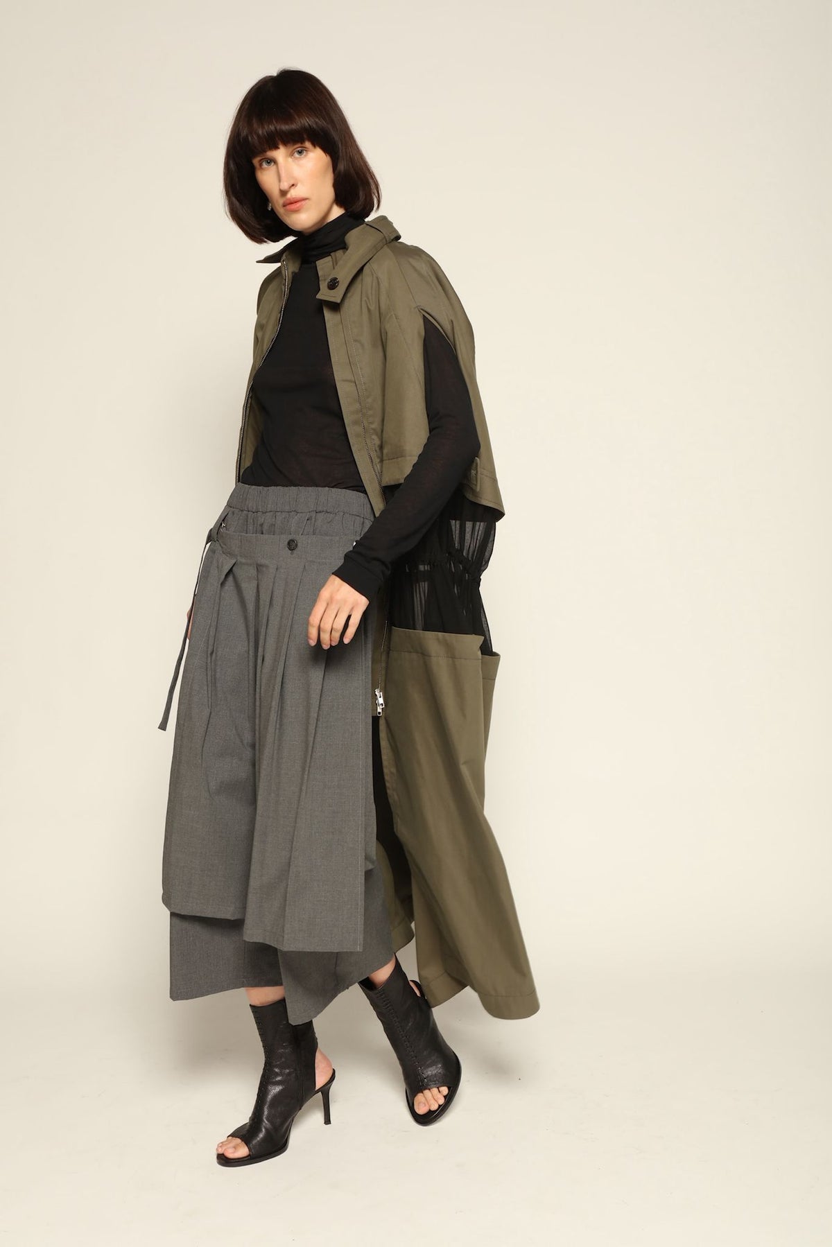 Decontructed Trench Cape with Contrasting Waist - Litkovska