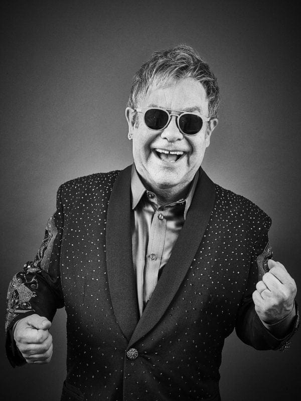 Andy Gotts celebrity portrait photography book cover showing dramatic black and white photo
