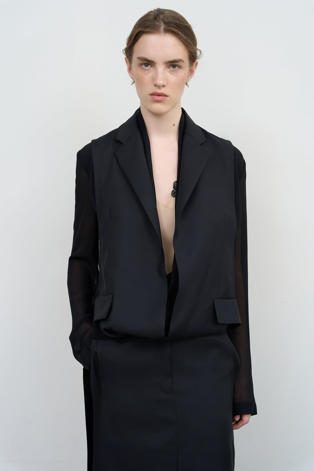 Layered Tucked-Hem Jacket - Litkovska