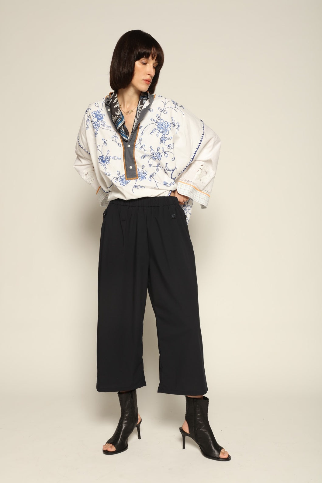 Navy Blue Om Pants