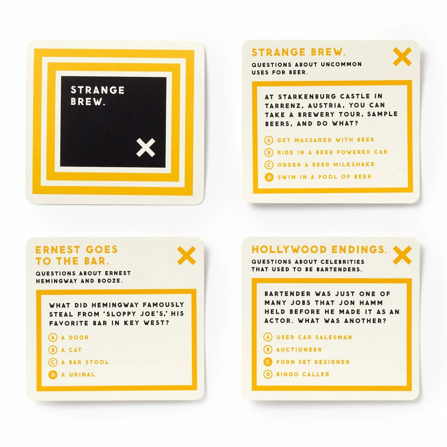 Drinking Trivia card game set by New Mags with 200 humorous questions in a giftable box. Available at House of Woven Stories. 