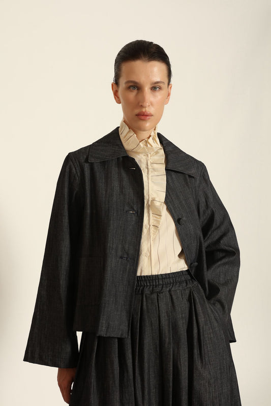 Katharina Ink Denim Jacket - House of Woven Stories