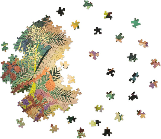 Forest Dream circular jigsaw puzzle by New Mags with mandala-inspired forest design and calming colors
