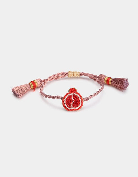 Discover Olivia Dar’s hand-beaded Anar bracelet from the Fruit Punch collection. Handmade in New Delhi with sustainable materials and ethical craftsmanship. Part of House of Woven Stories selection.
