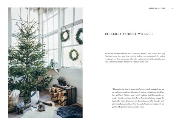 Green Christmas book cover featuring festive floral wreath and holiday decorations by New Mags
