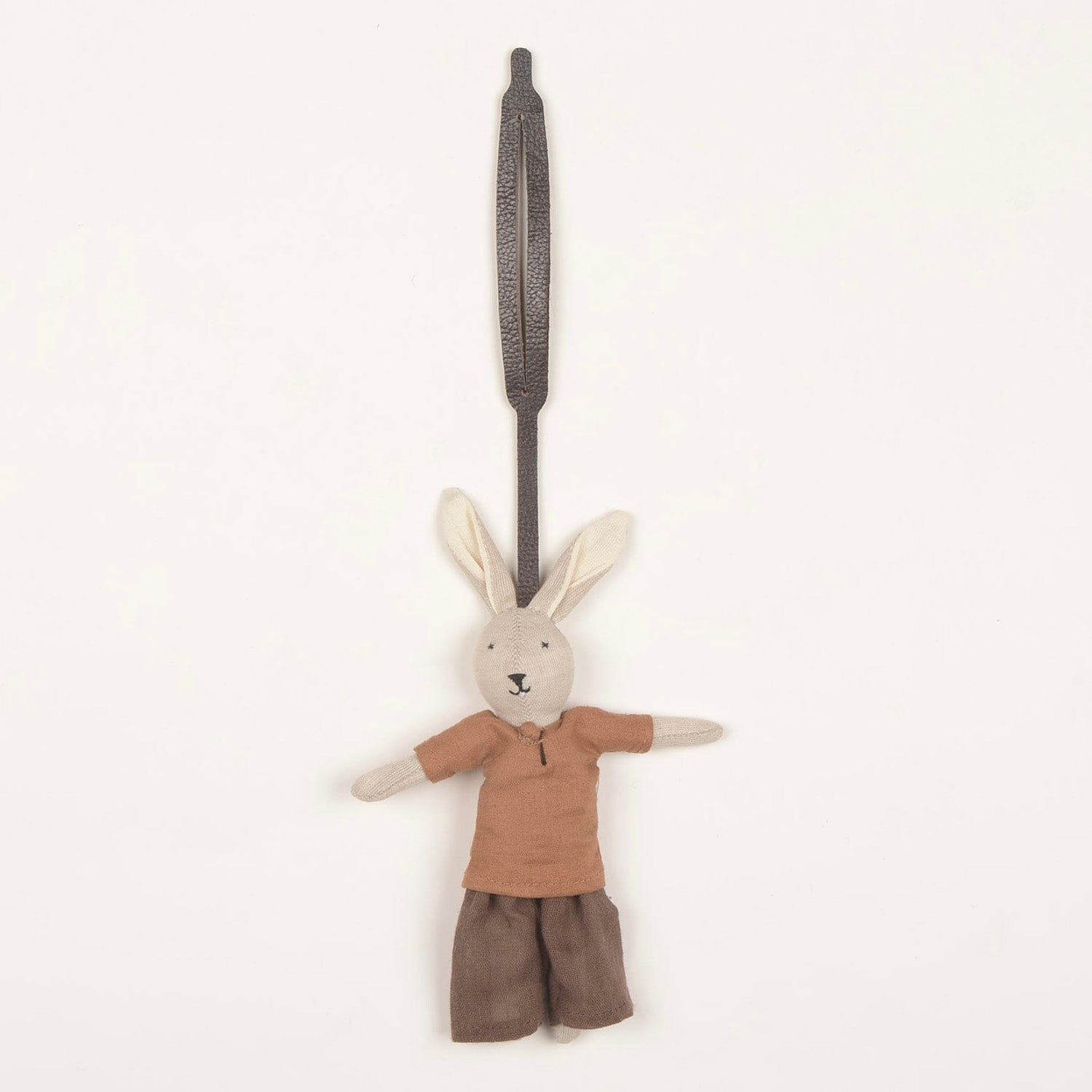 Handcrafted bunny bag charm made from upcycled fabric and colorful beads by Afghan refugee women artisans from SilaiWali.