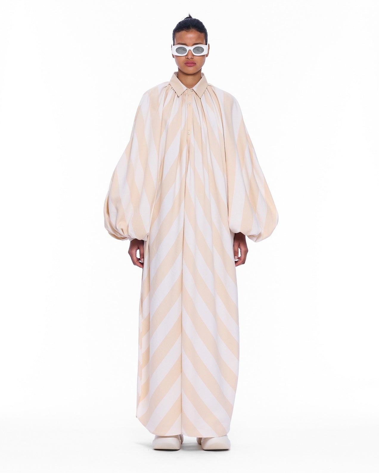 The Touareg Ecru and White Dress - Marrakshi Life