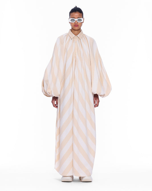 The Touareg Ecru and White Dress - Marrakshi Life