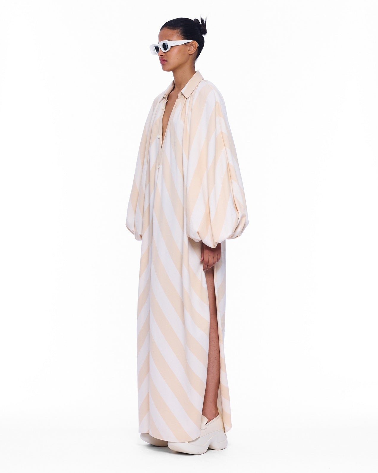 The Touareg Ecru and White Dress - Marrakshi Life