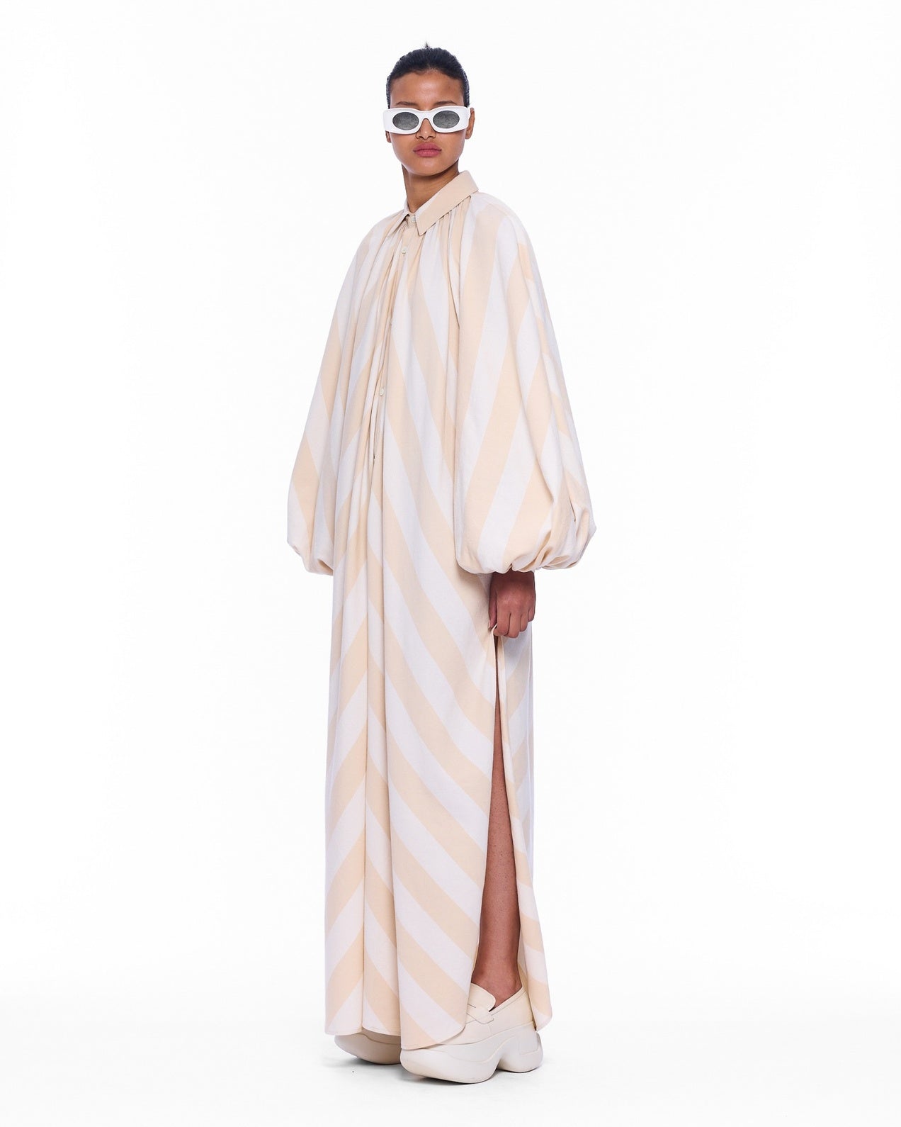 The Touareg Ecru and White Dress - Marrakshi Life