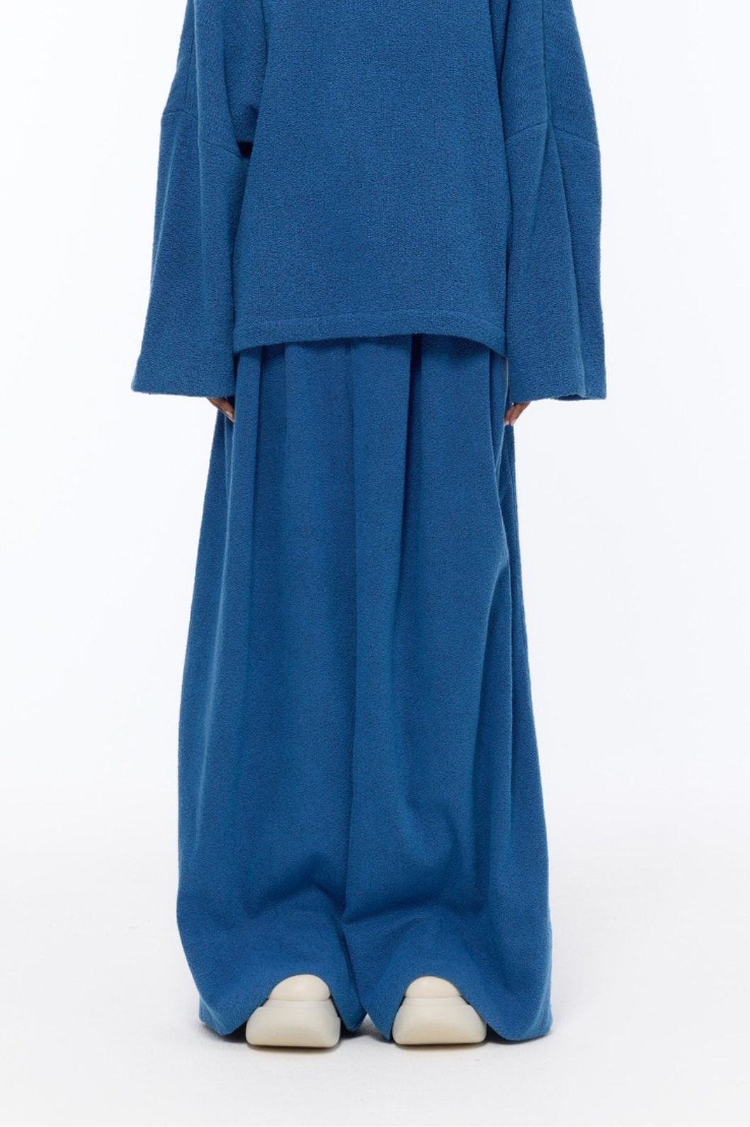 The Mid Rise French Blue Boucle Pant - Marrakshi Life