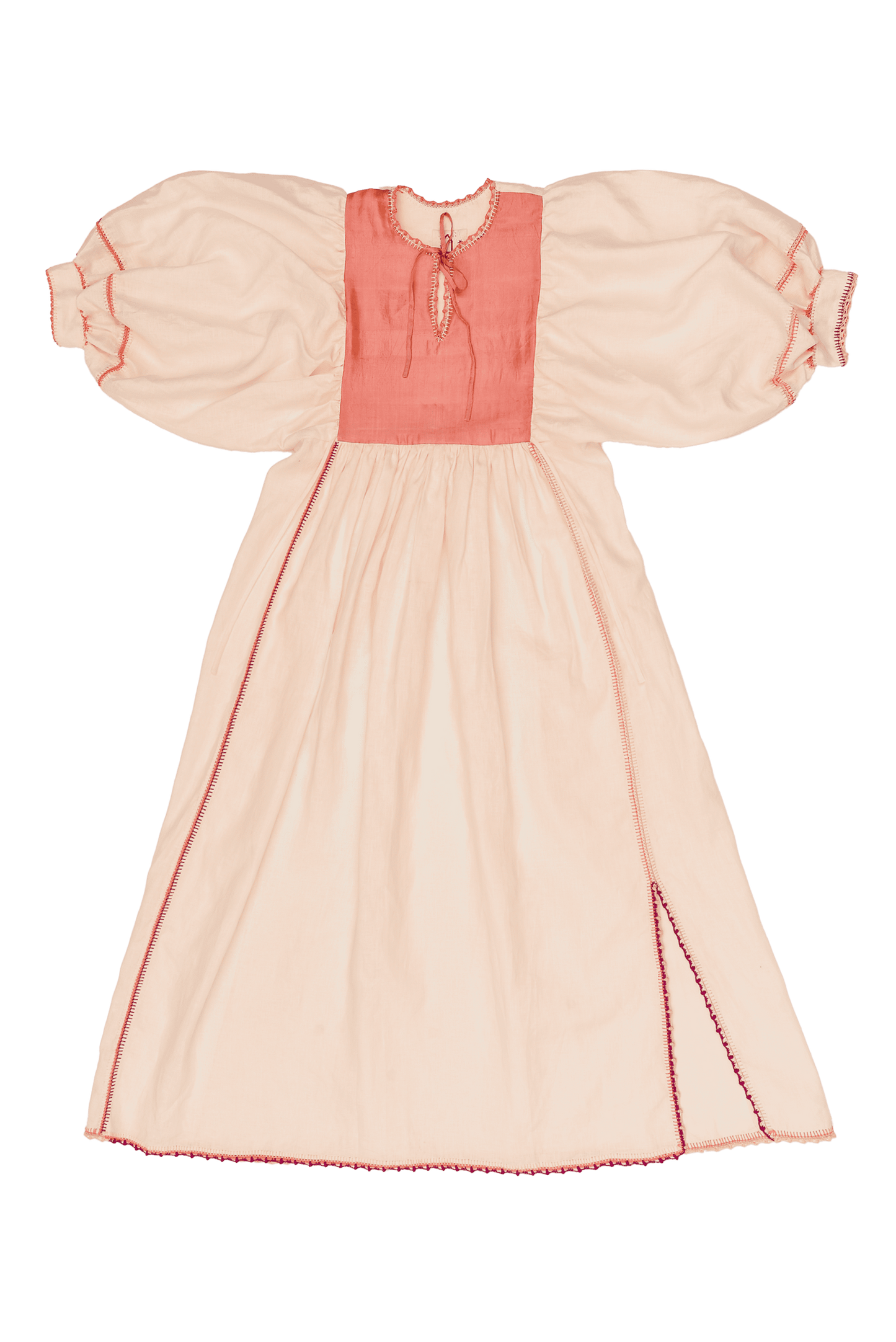 Serafina Dress by Supernaturae – handwoven silk kaftan in pink-violet tones, featuring natural plant dyes and artisanal crochet details. Lightweight, one-size fit, crafted in Mexico.