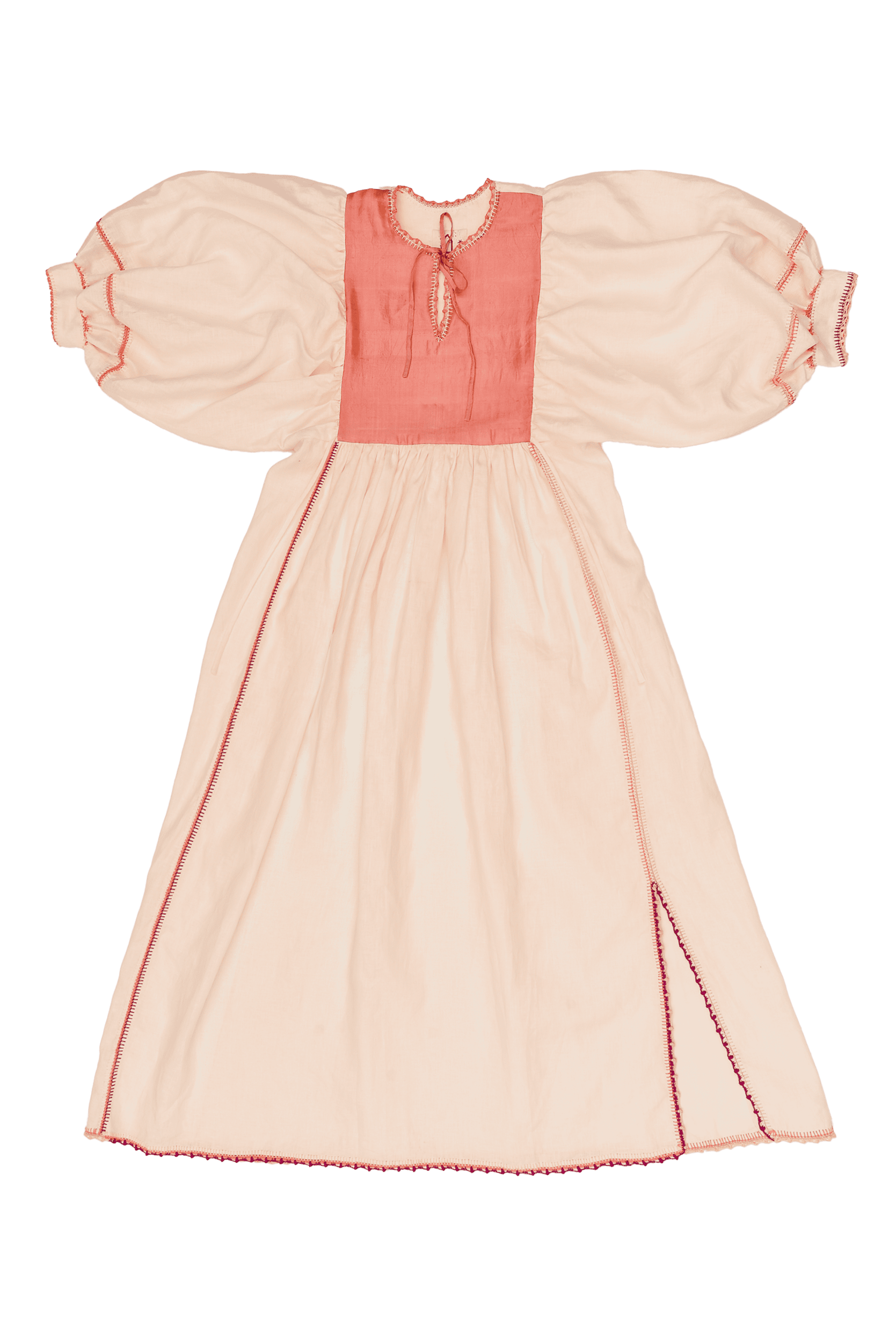 Serafina Dress by Supernaturae – handwoven silk kaftan in pink-violet tones, featuring natural plant dyes and artisanal crochet details. Lightweight, one-size fit, crafted in Mexico.