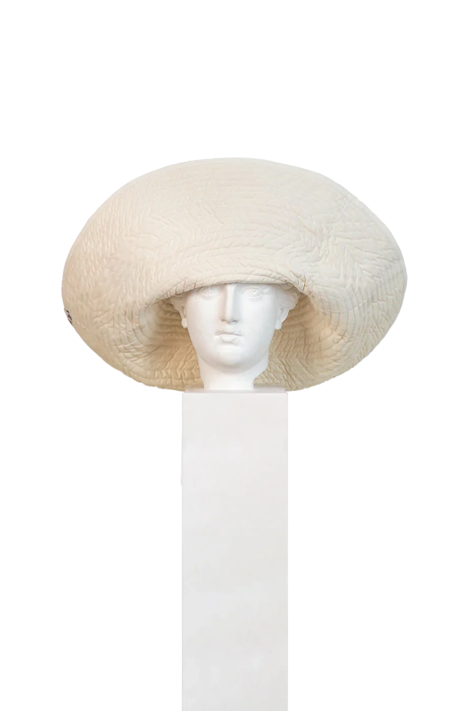 Reversible hat by Romualda, hand-painted and made in Spain using natural and sustainable materials. Unique, artisanal, and wearable art. Part of House of Woven Stories selection.
