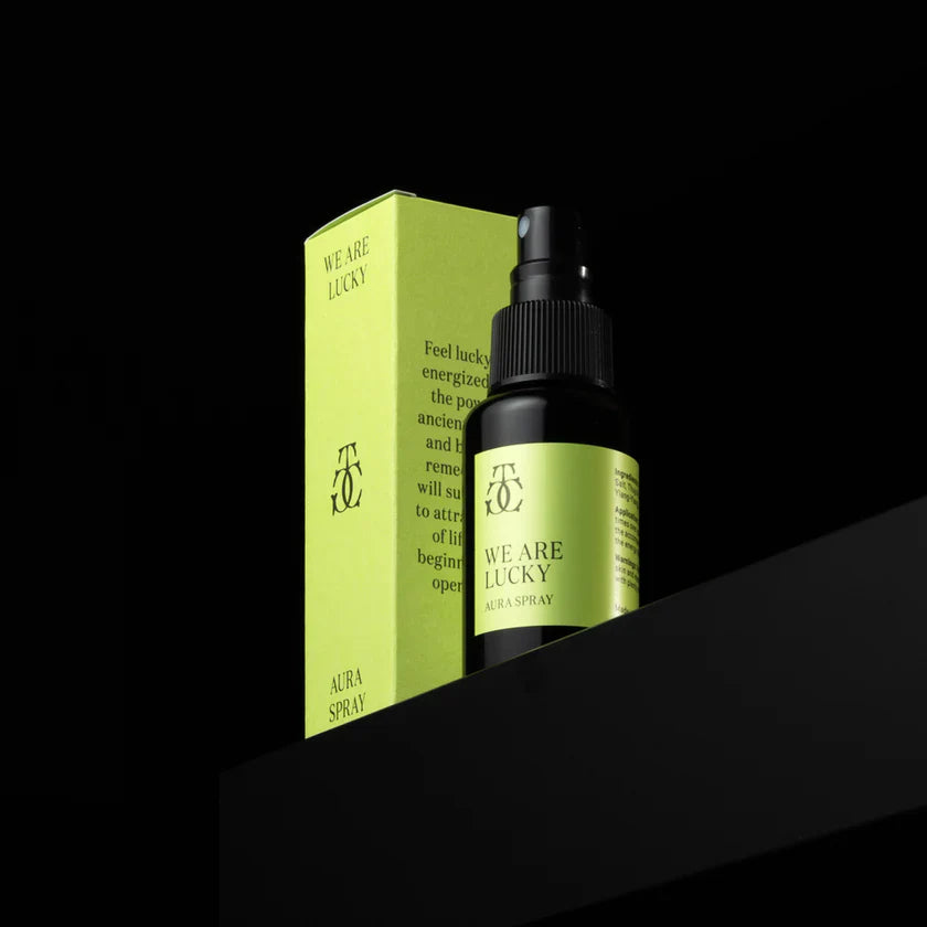 We Are Lucky Aura Spray by The Goddess Collective is a natural botanical mist with Citrine crystals for positivity and fresh energy. Available at House of Woven Stories.