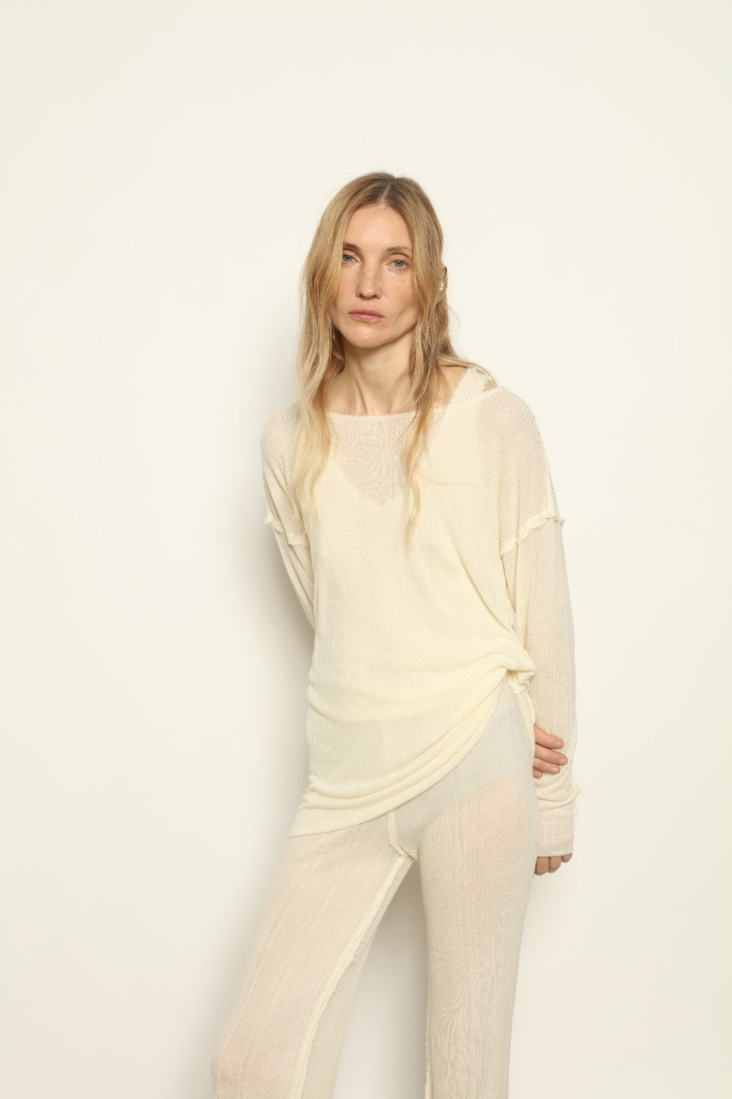 Anastasia Milk Yarn Sweater by Gudrun & Gudrun, part of House of Nomad Stories collection, sustainable milk fiber knitwear with soft silk-like texture and relaxed Nordic silhouette