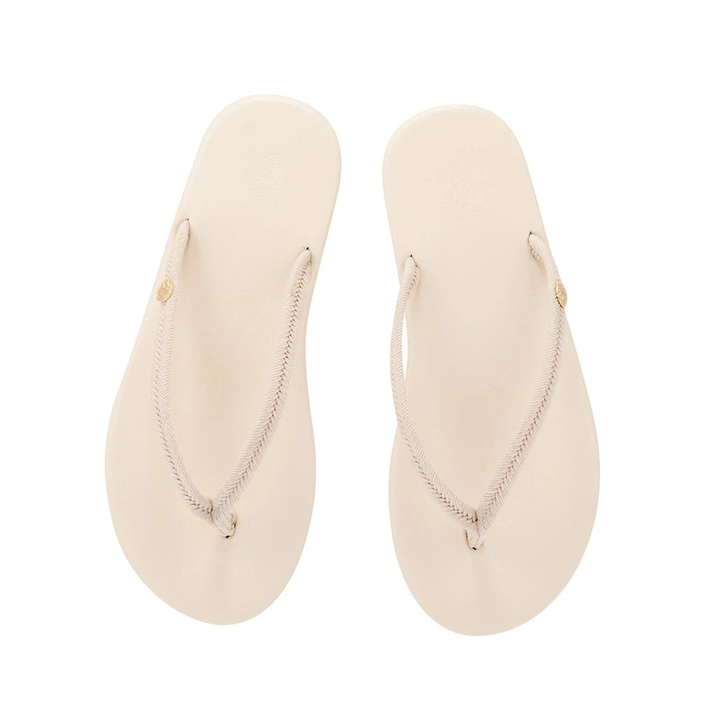Saionara Rope Flip Flop in beige cord and leather by Ancient Greek Sandals, handmade in Greece, part of the House of Nomad Stories selection