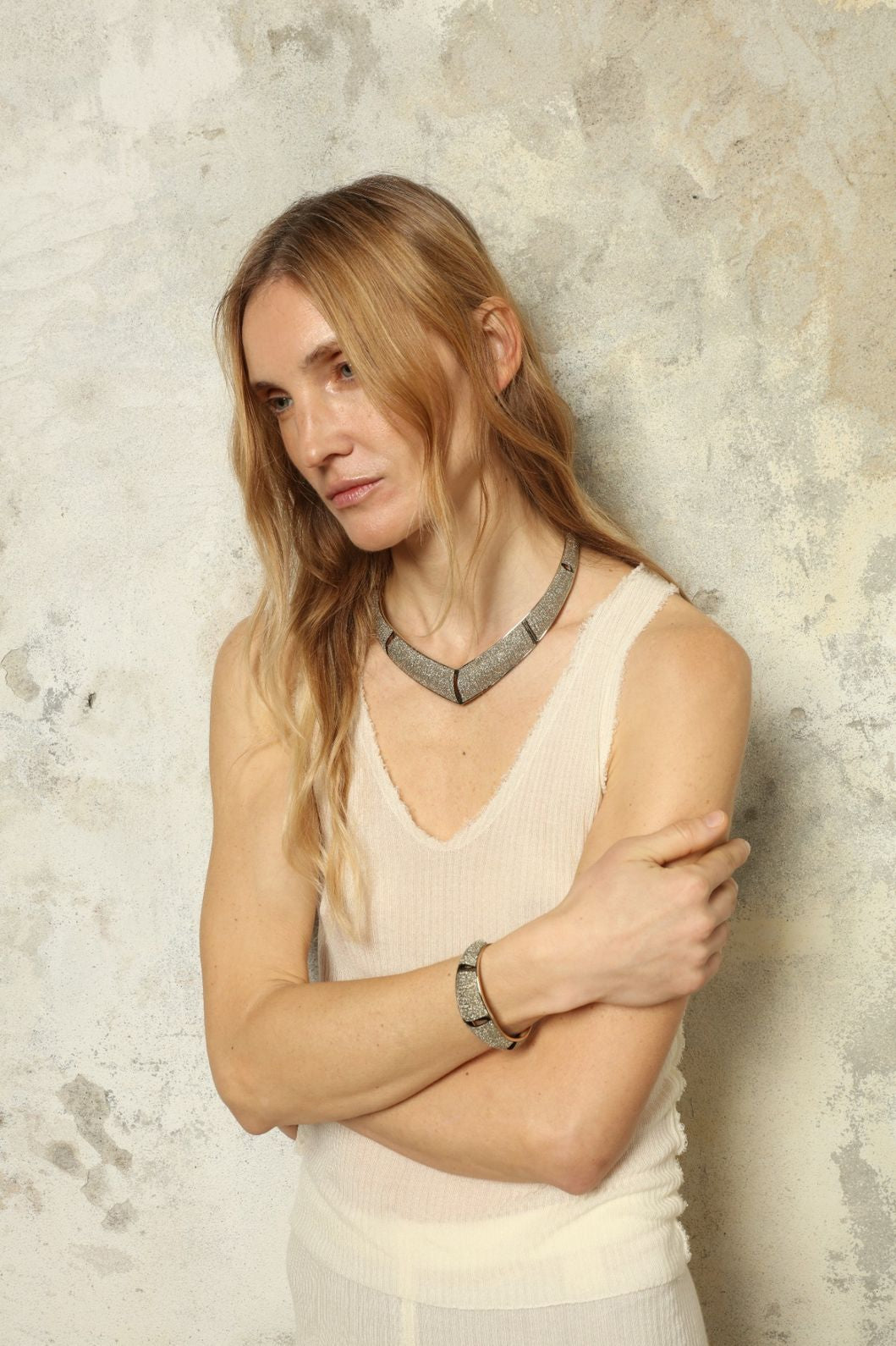 Angela Milk Yarn Top by Gudrun & Gudrun, part of House of Nomad Stories collection, sustainable milk fiber knit top with silk-like softness and relaxed Nordic silhouette