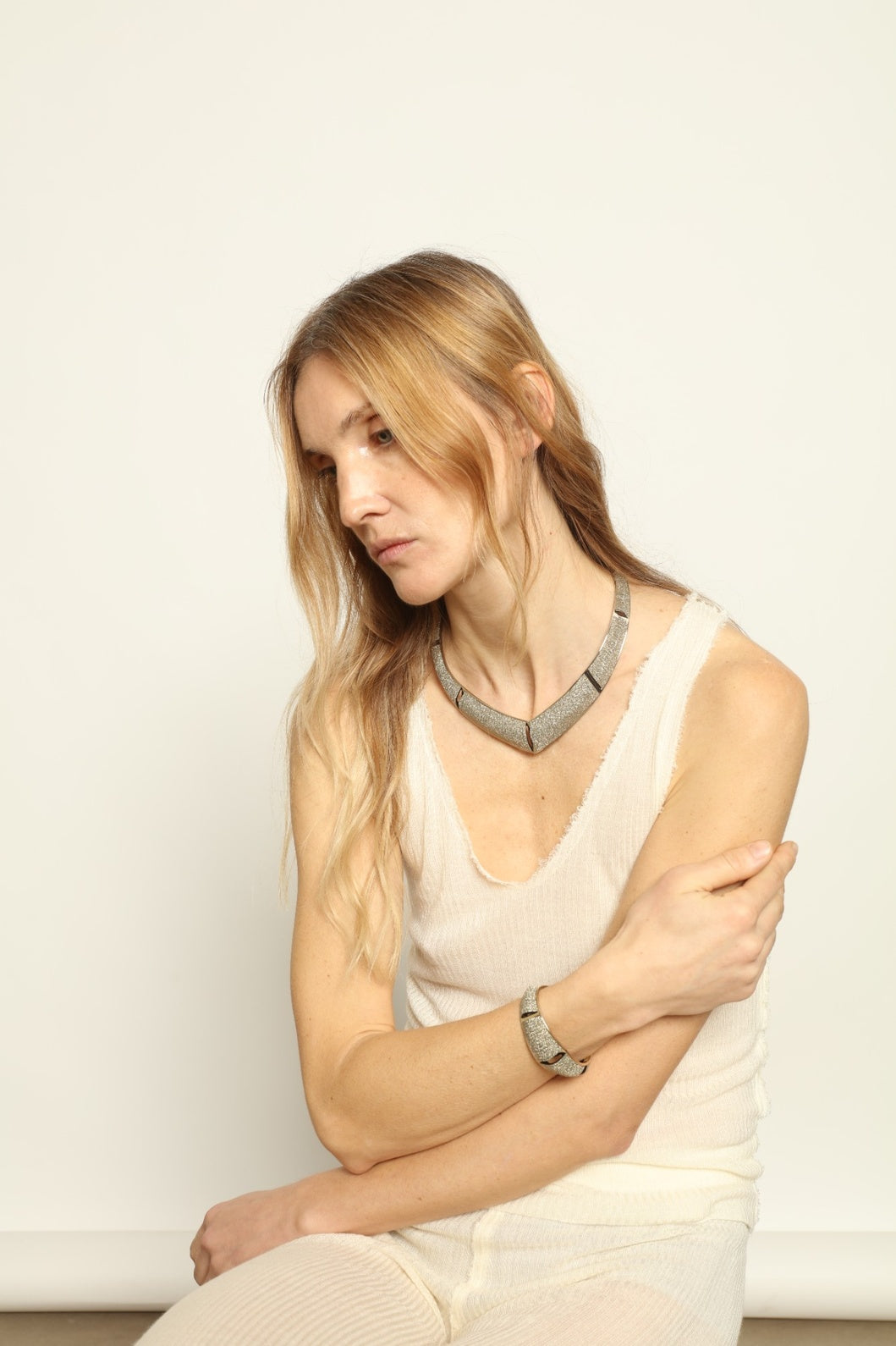 Angela Milk Yarn Top by Gudrun & Gudrun, part of House of Nomad Stories collection, sustainable milk fiber knit top with silk-like softness and relaxed Nordic silhouette