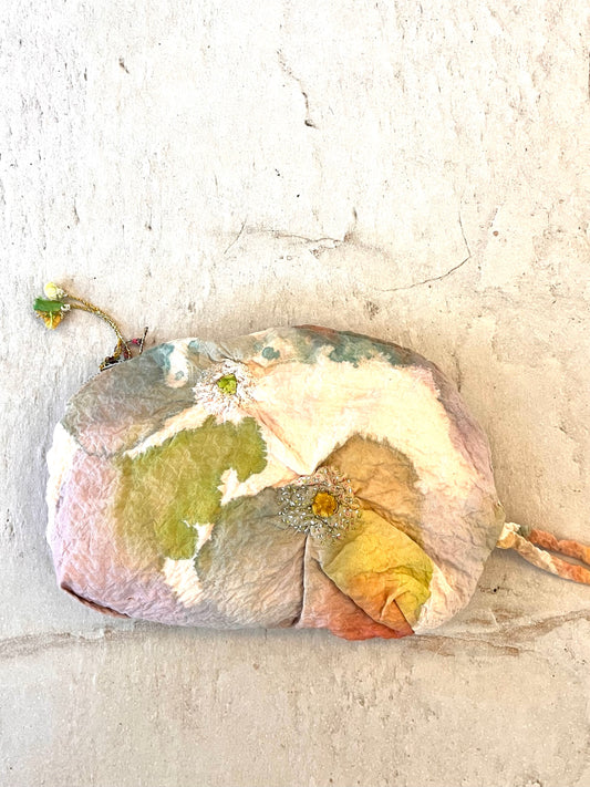 Delia One of a kind Plant Dyed Silk Pouch by Antonia Rossi