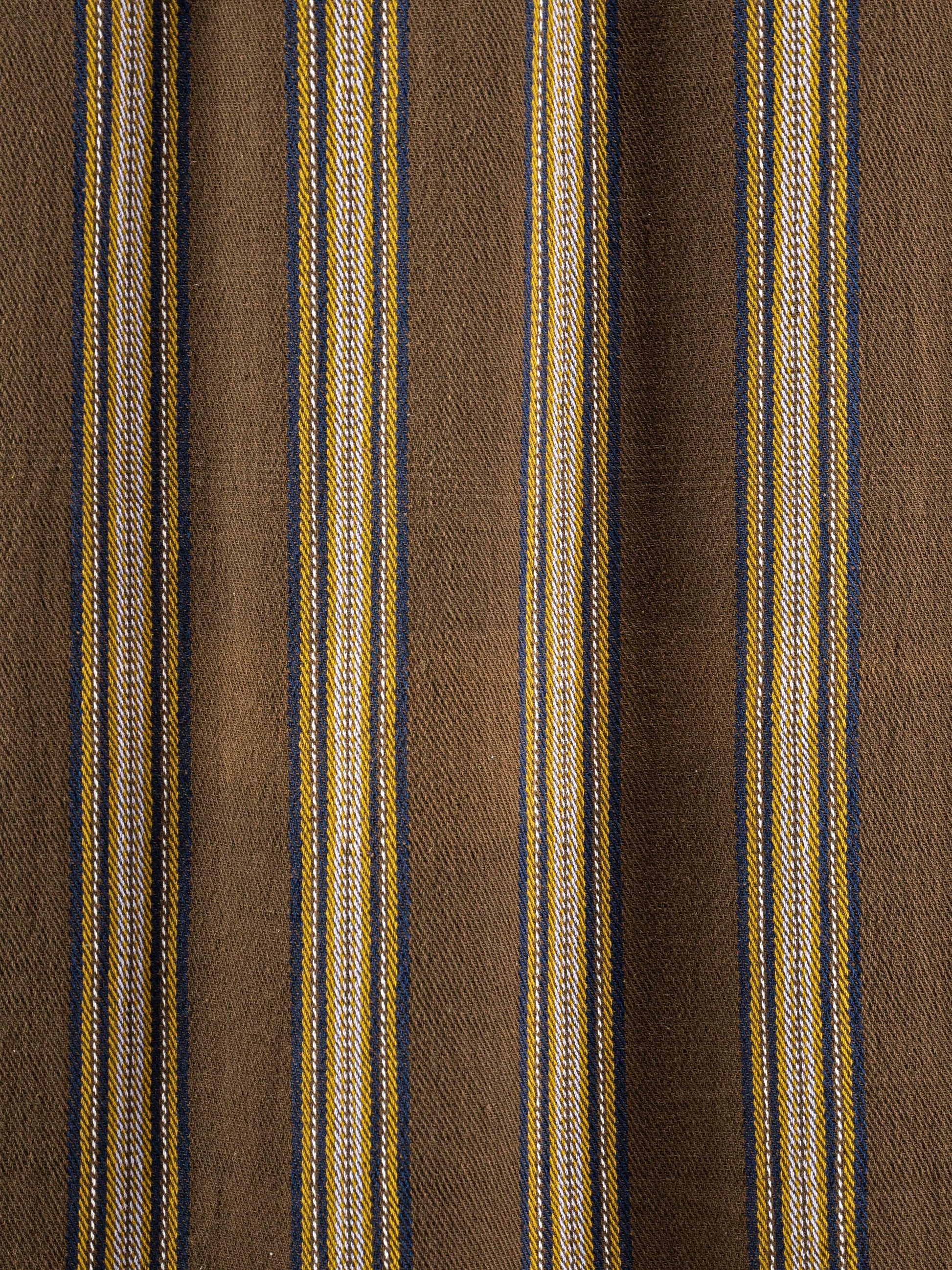 Handmade cotton plaid N°27 in Khaki by Moismont, 100% pure cotton with subtle striped pattern, soft and durable, perfect for cozy living room or bedroom decor