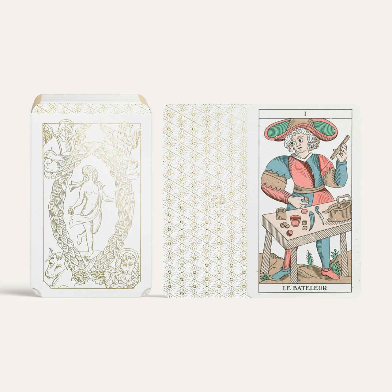 N°400 Tarot de Marseille by Grimaud Paris from the House of Woven Stories selection, luxury 78-card tarot deck made in France with illustrated design, gold foil details and collector edition packaging.