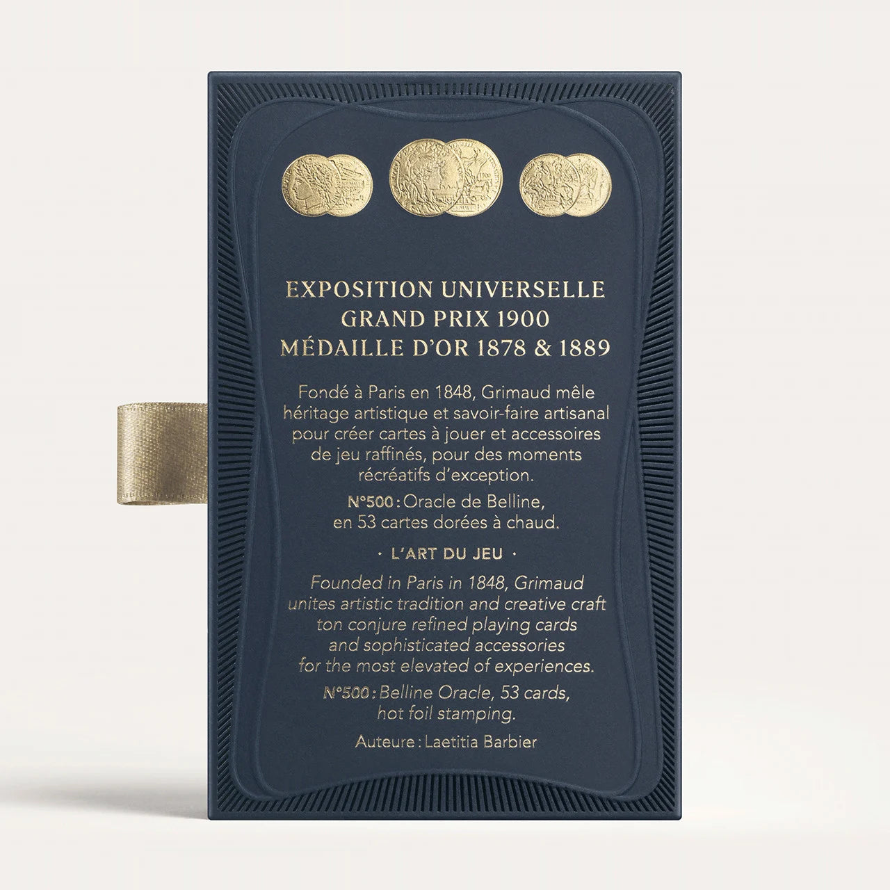 N°500 Oracle de Belline by Grimaud Paris from the House of Woven Stories selection, luxury 53-card oracle deck made in France with illustrated design, gold foil details and included guidebook.