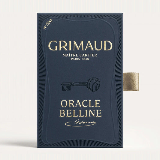 N°500 Oracle de Belline by Grimaud Paris from the House of Woven Stories selection, luxury 53-card oracle deck made in France with illustrated design, gold foil details and included guidebook.